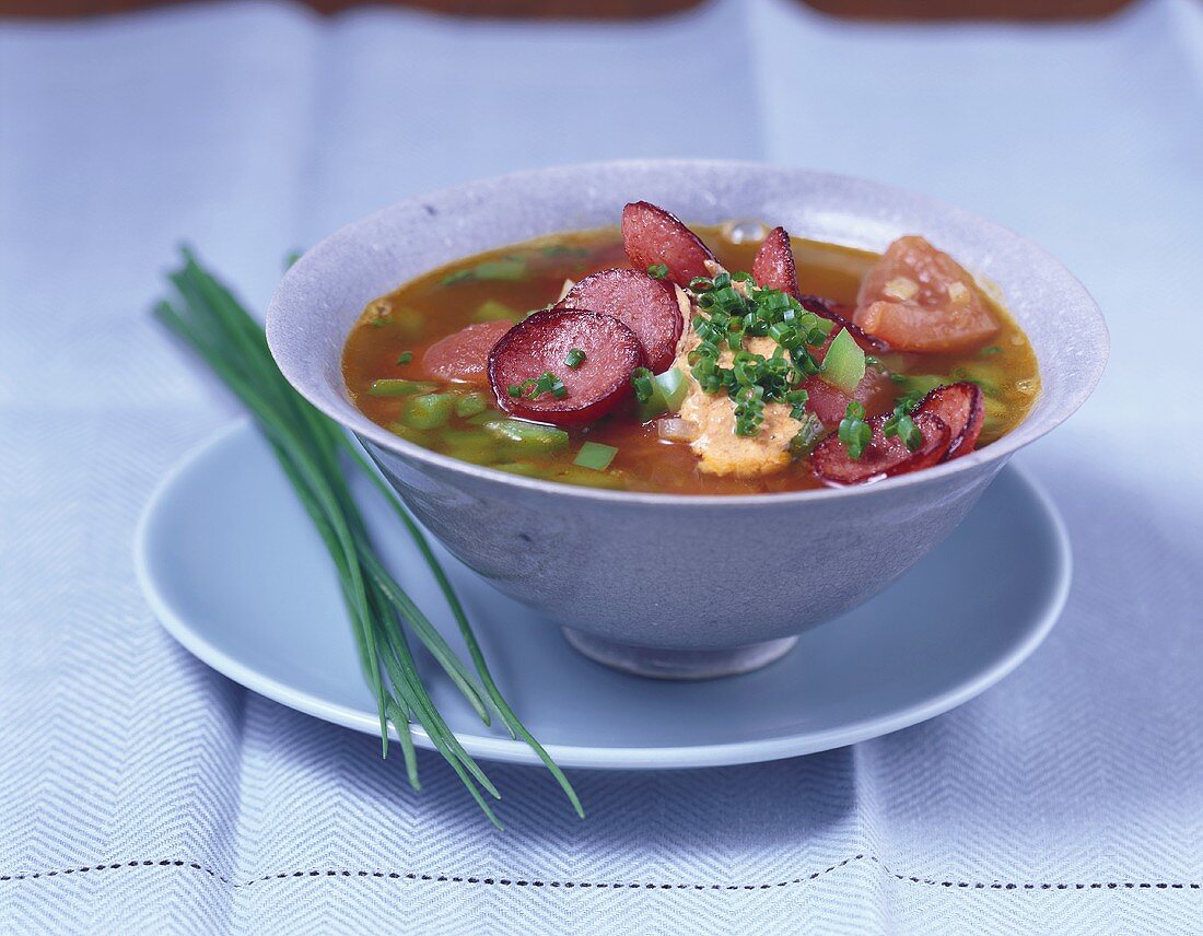Letscho-Suppe mit Cabanossi