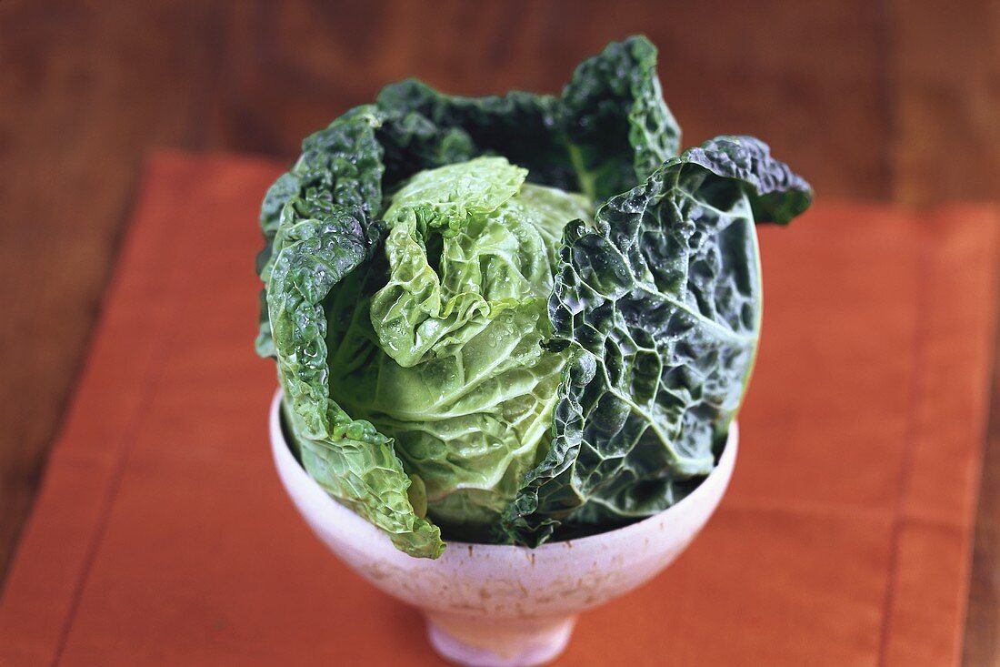 Savoy cabbage in a dish