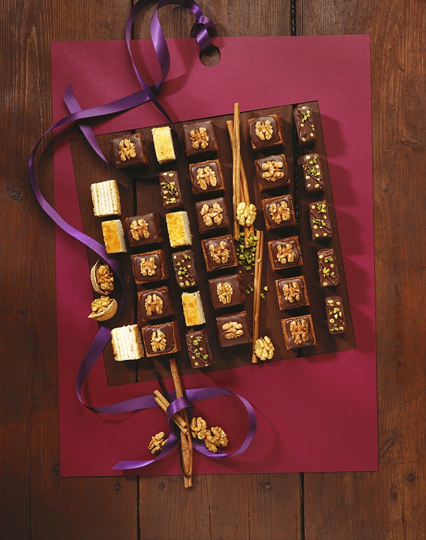Chocolate squares and 'Residence slices' for Christmas