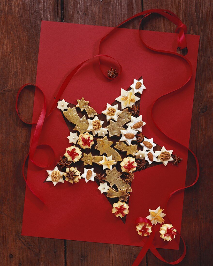 Shooting star biscuits, Viennese rosettes & marzipan stars