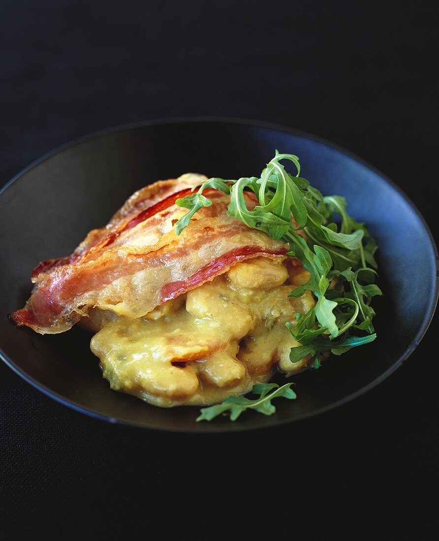 Auflauf mit weissen Bohnen und Pancetta