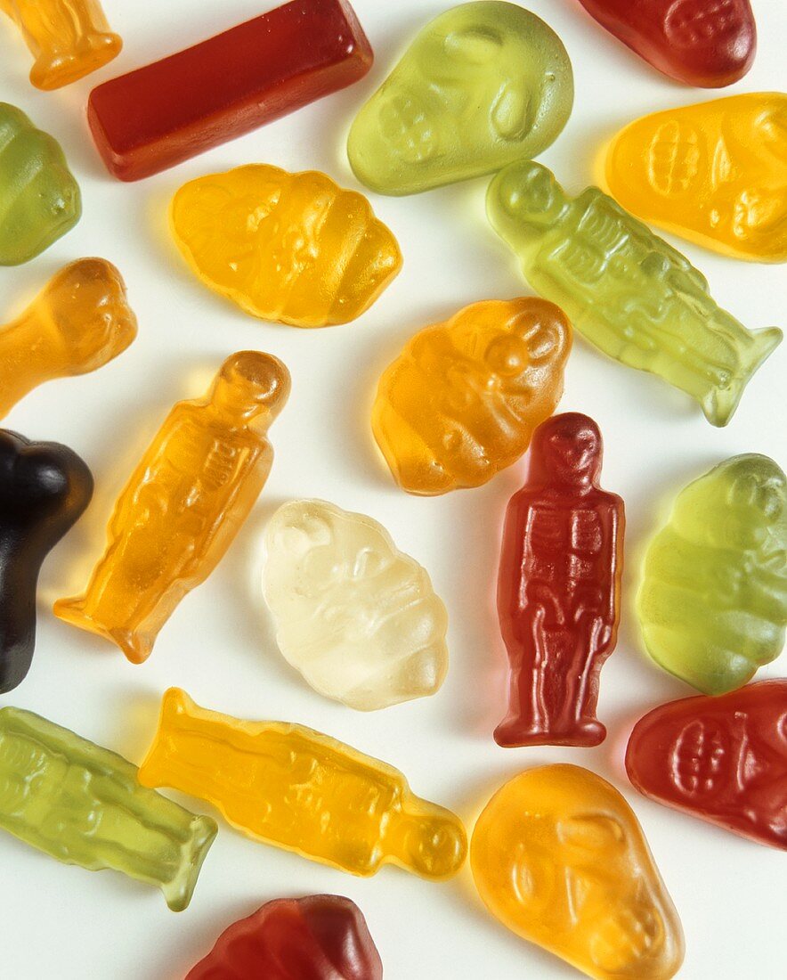 Coloured fruit jelly sweets