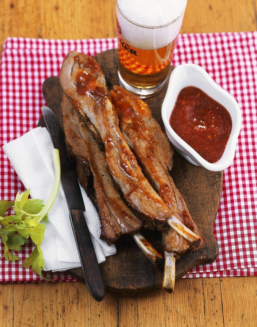 Spare ribs with spicy tomato ketchup
