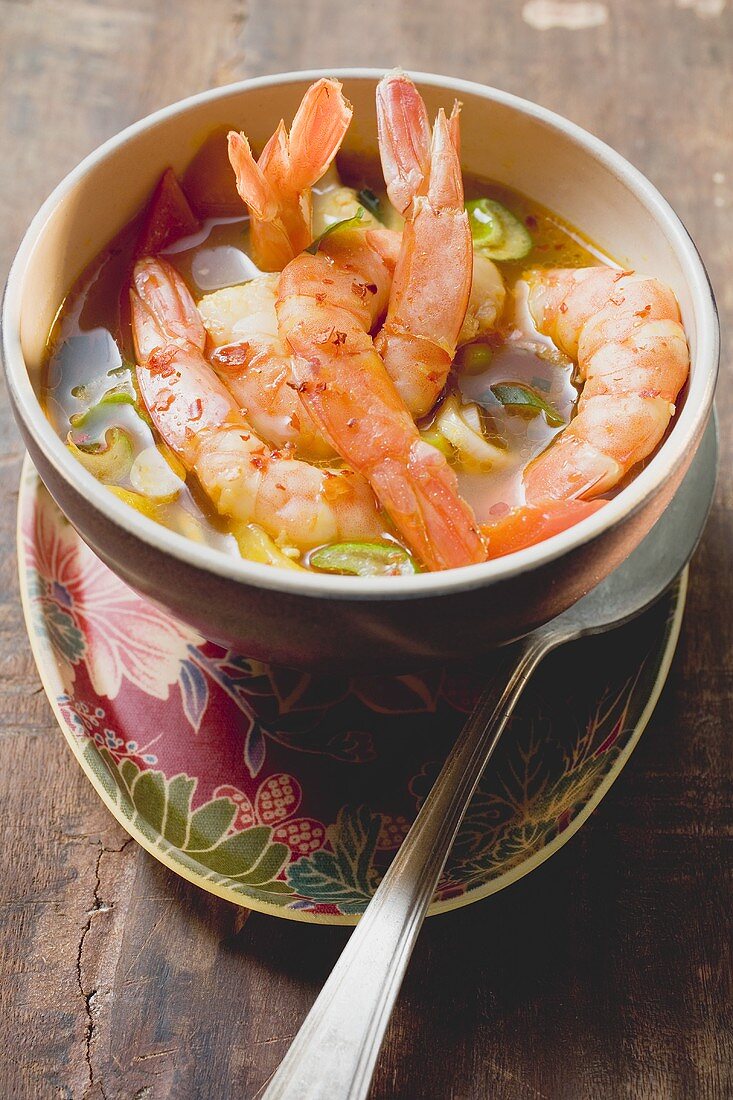 Asian prawn soup