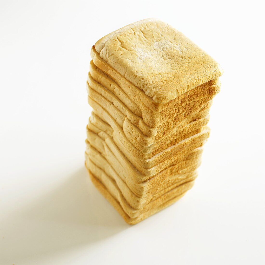 White sliced bread, stacked