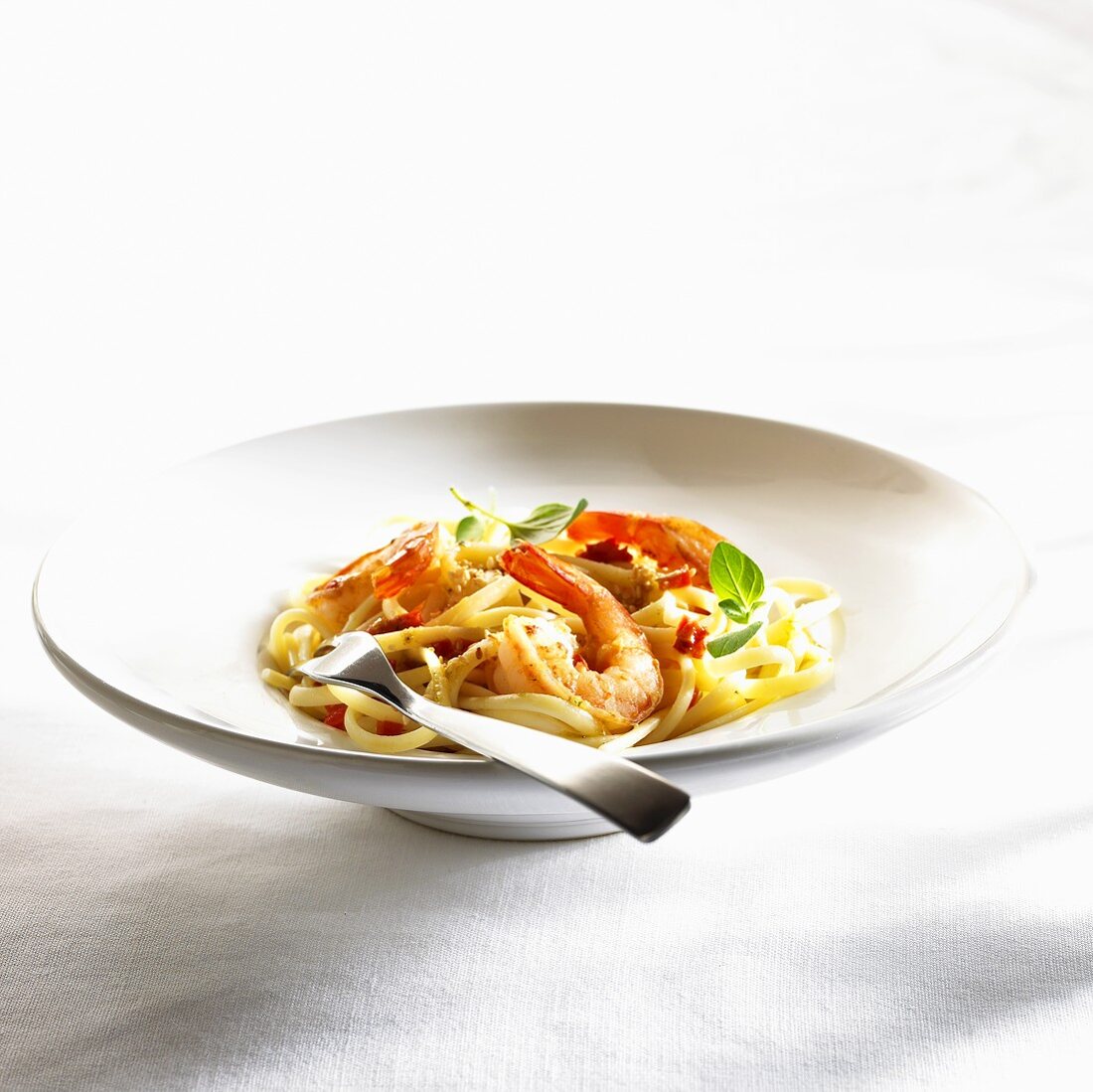 Linguine with scampi
