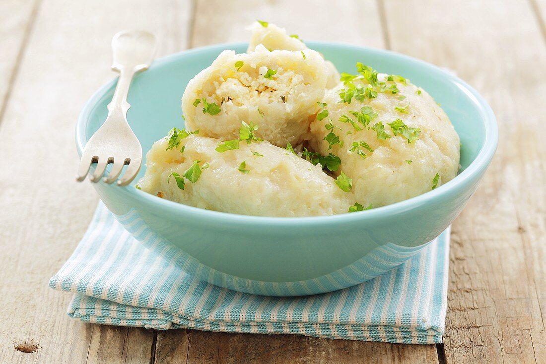 Cepeliny (Potato dumplings with quark filling, Poland)