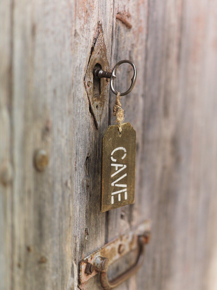 Key in wine cellar door