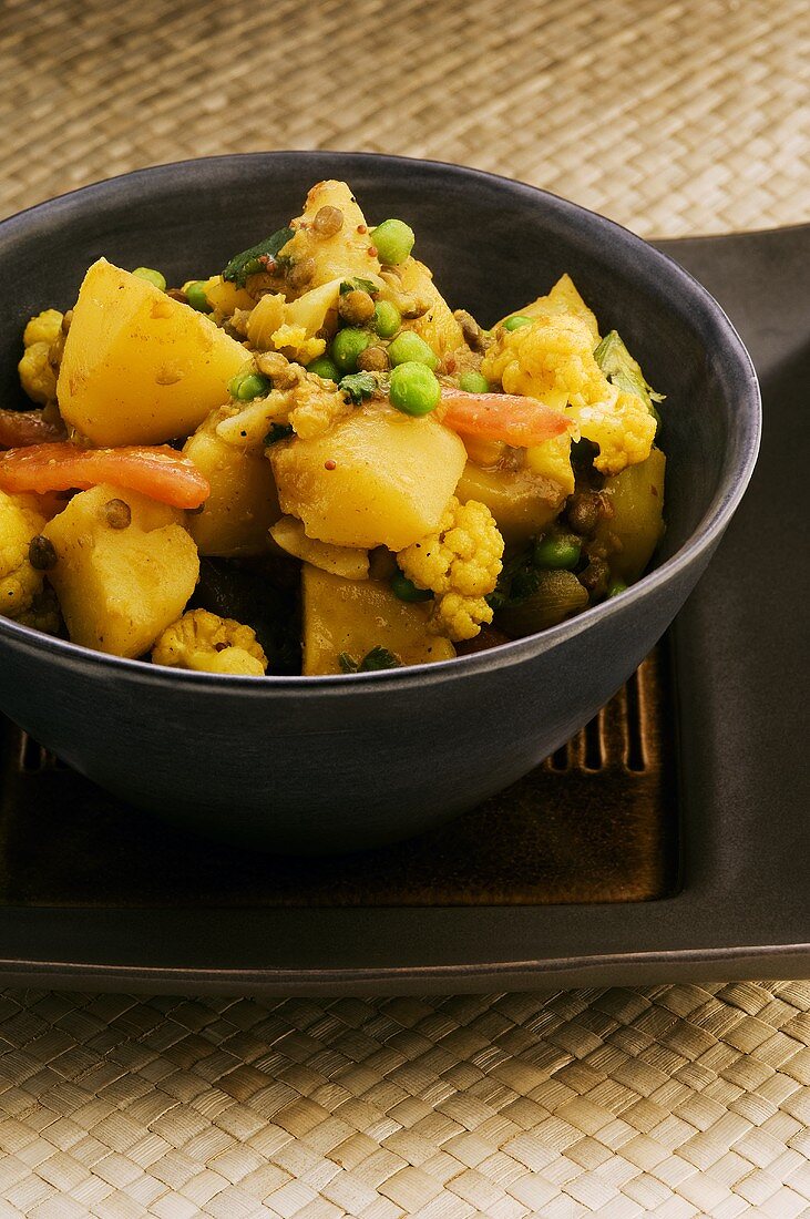 Vegetable curry with potatoes and cauliflower