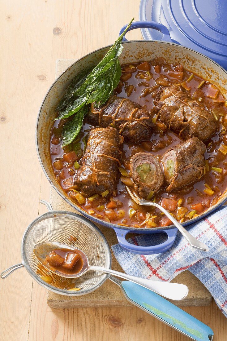 Beef roulades in port wine sauce