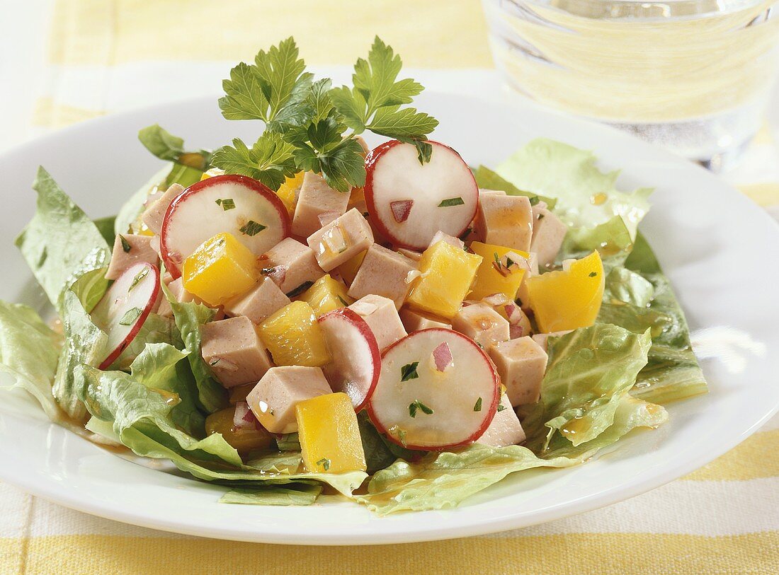 Wurstsalat mit Paprika