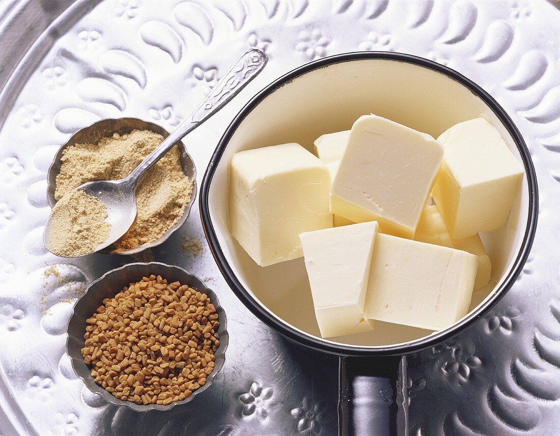 Ingredients for fenugreek butter
