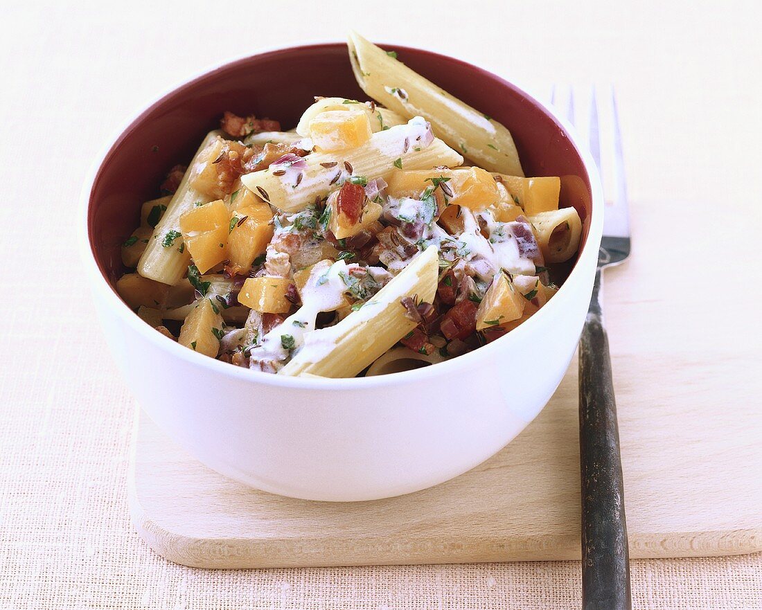 Penne with pumpkin sugo