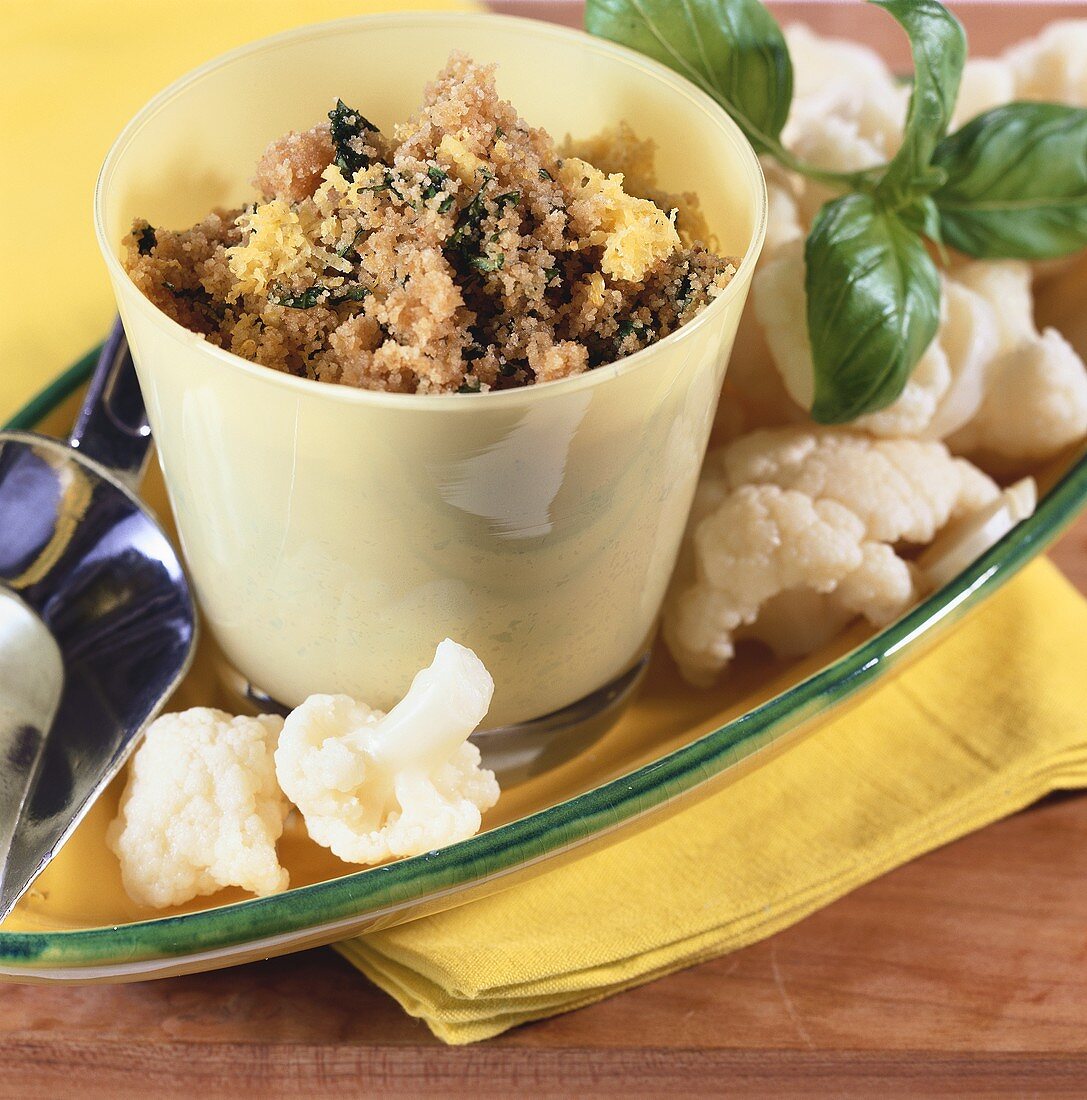 Cauliflower with lemon and herb breadcrumbs