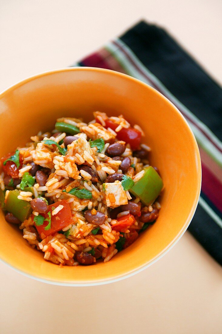 Rice, beans and peppers (Mexico)