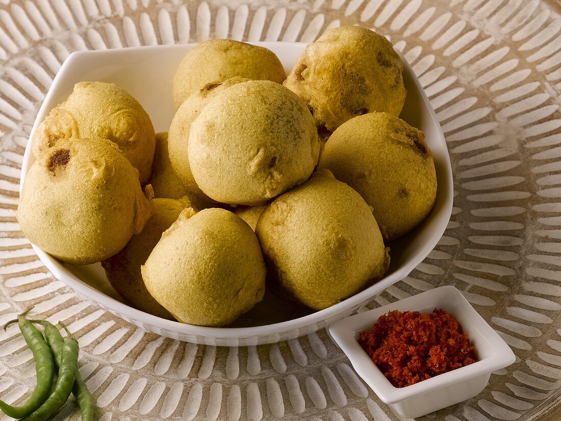 Batata vada (Potato balls in batter, India)