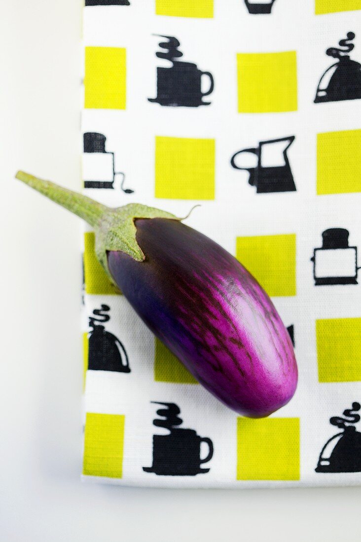 Aubergine auf Geschirrtuch