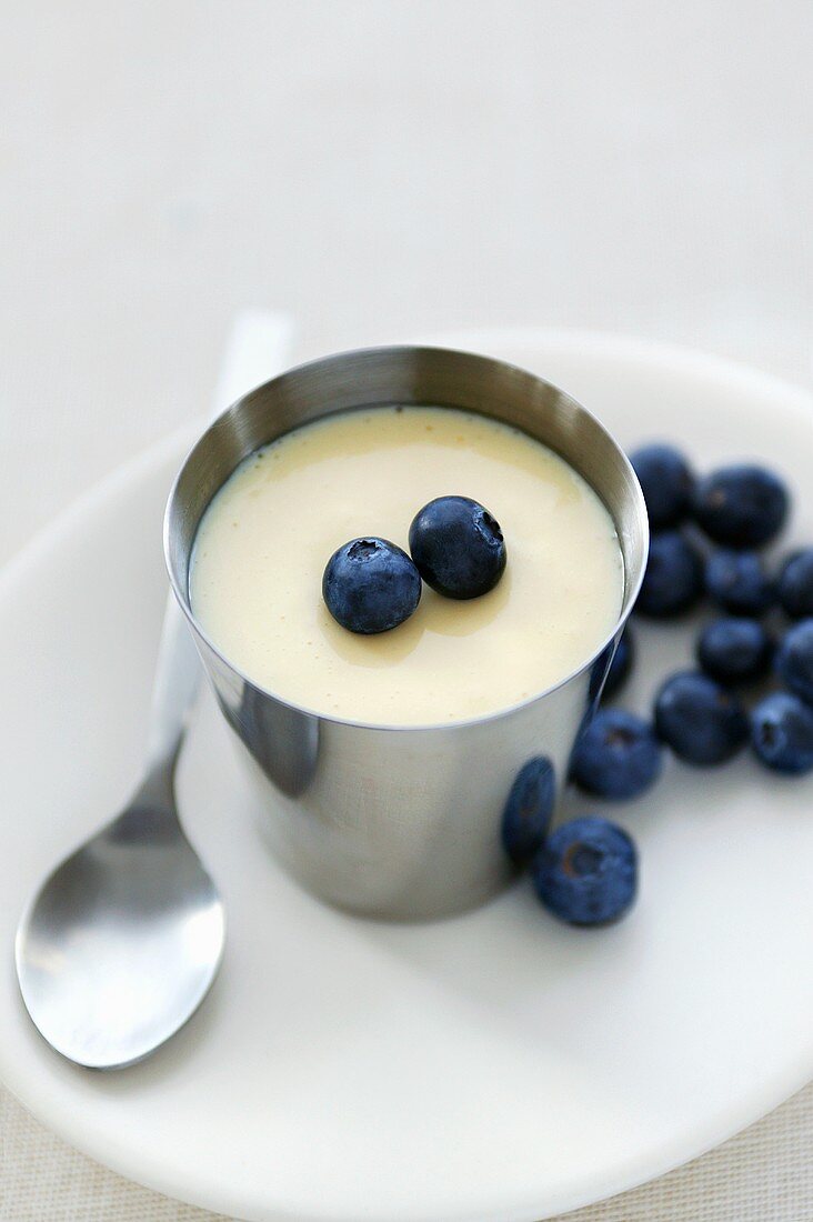 Lemon dessert with blueberries