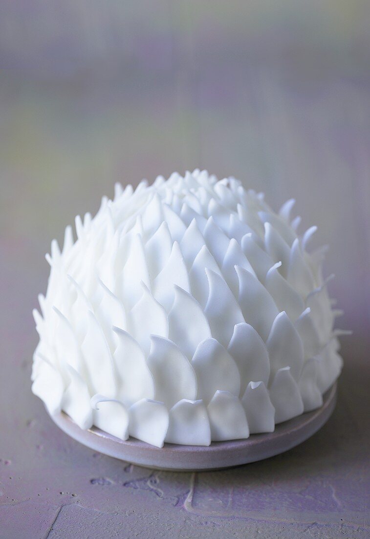 White cake with fondant decorations