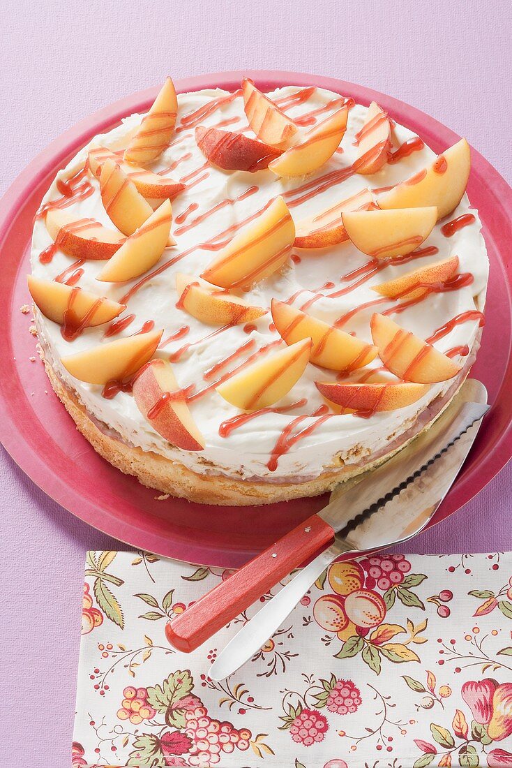 Peach ricotta cake