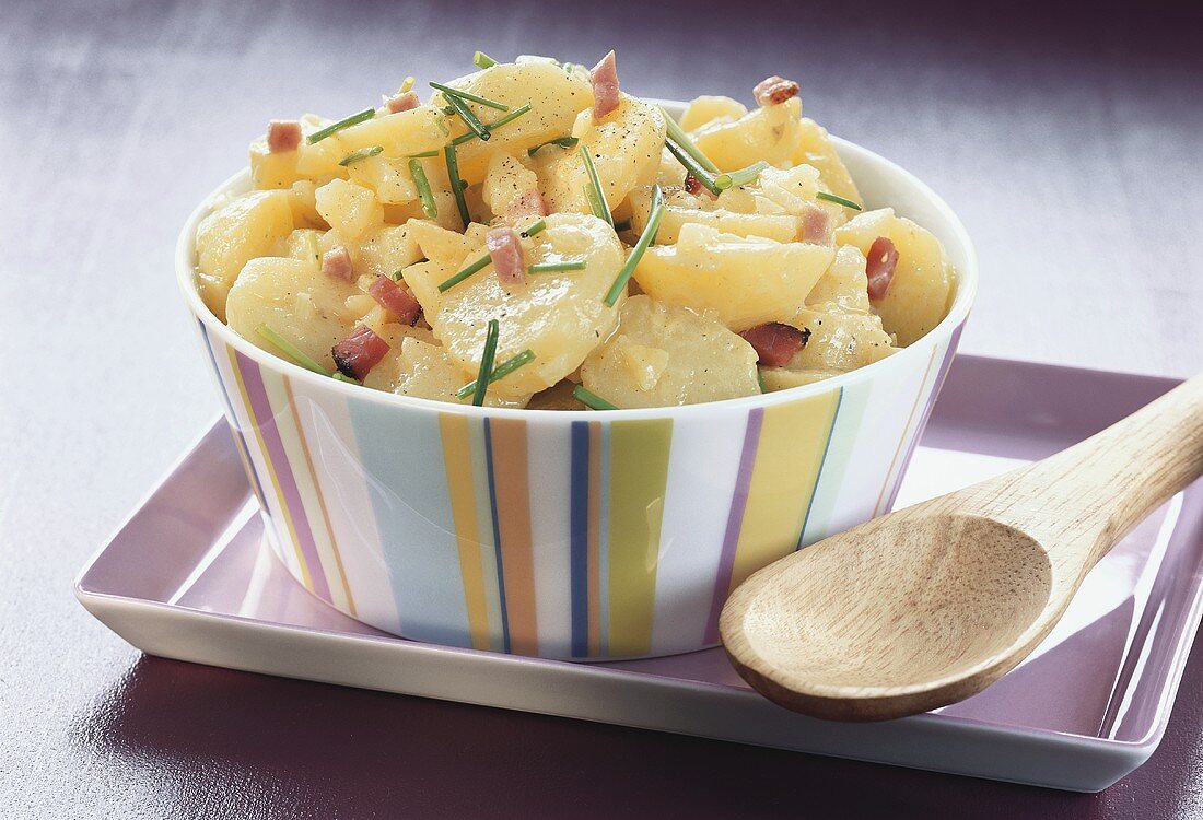 Potato salad with bacon and chives