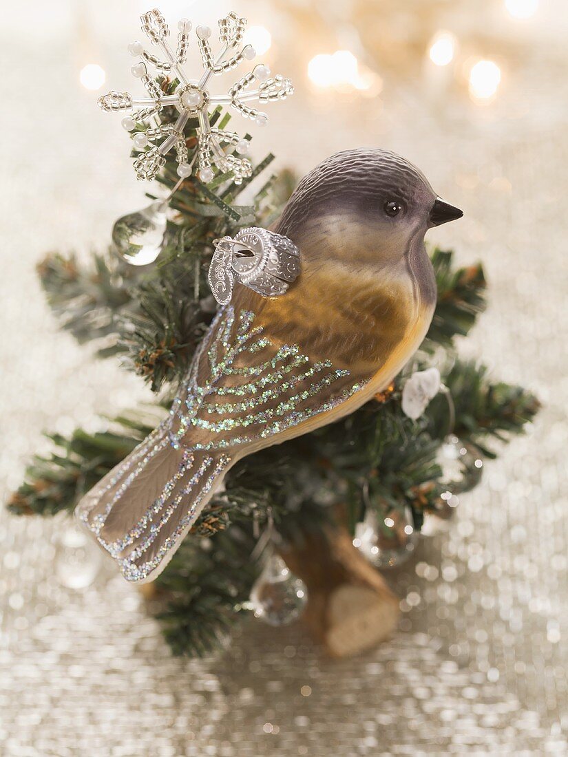 Christmas decoration (bird on fir branch)