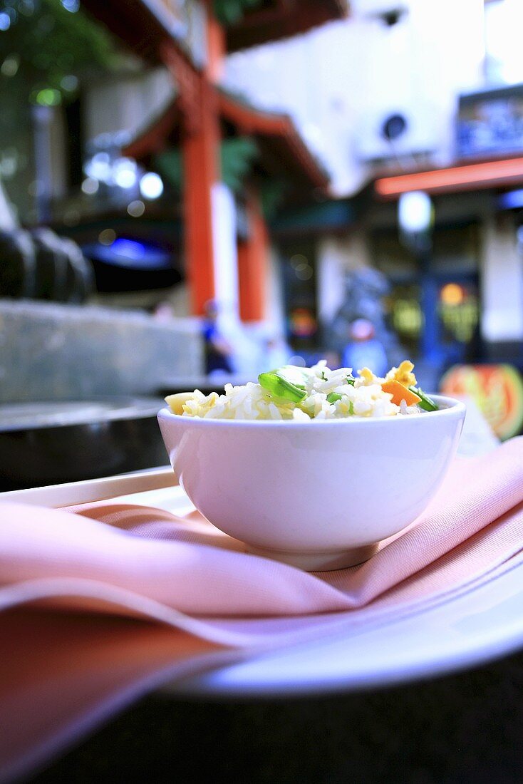 Egg rice with vegetables in Chinatown, Sydney