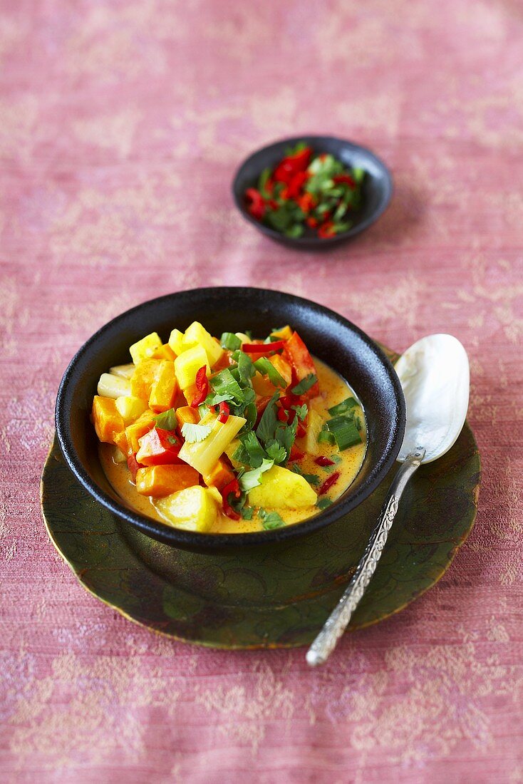 Sweet potato and pepper curry