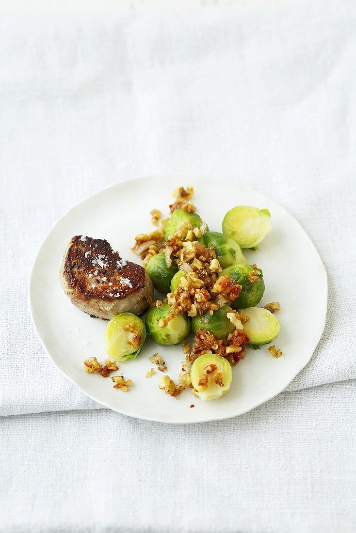 Pork medallion with Brussels sprouts