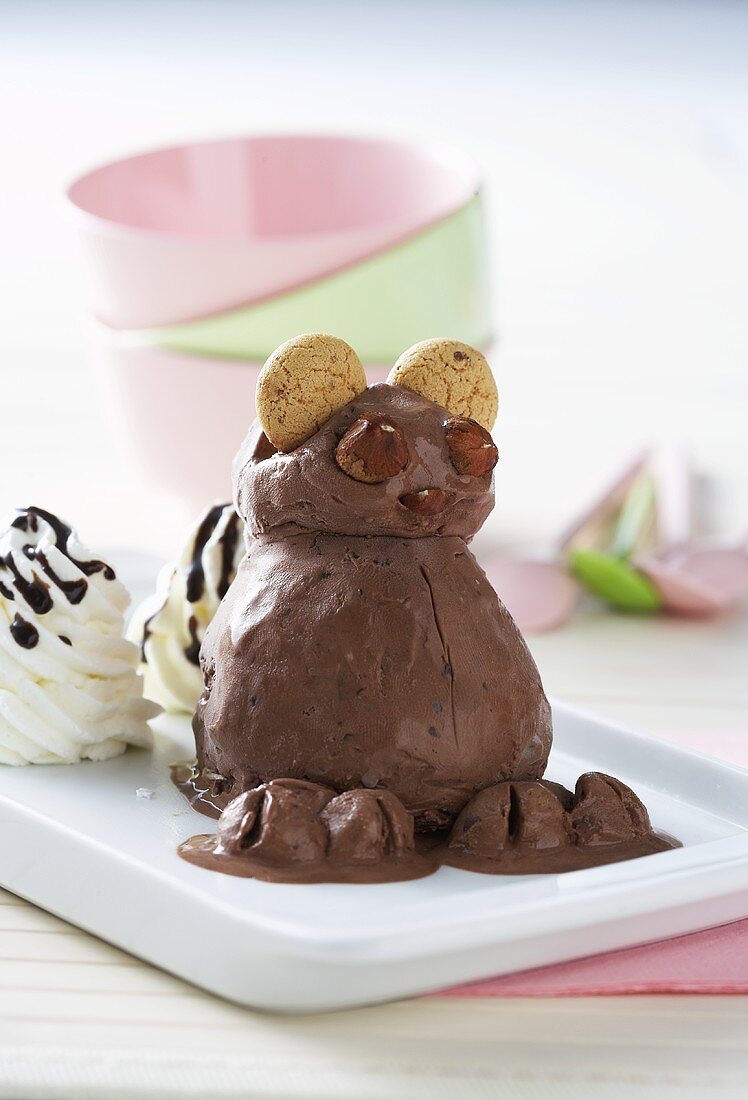 Chocolate ice cream teddy bear