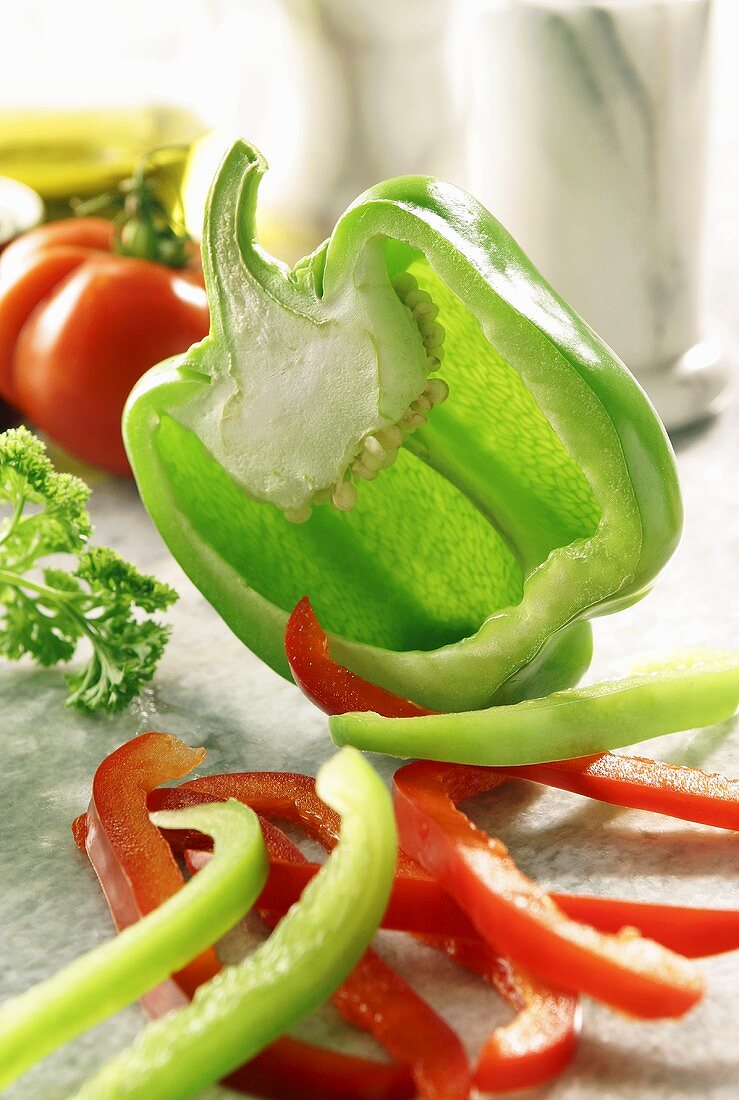 Peppers, cut into strips