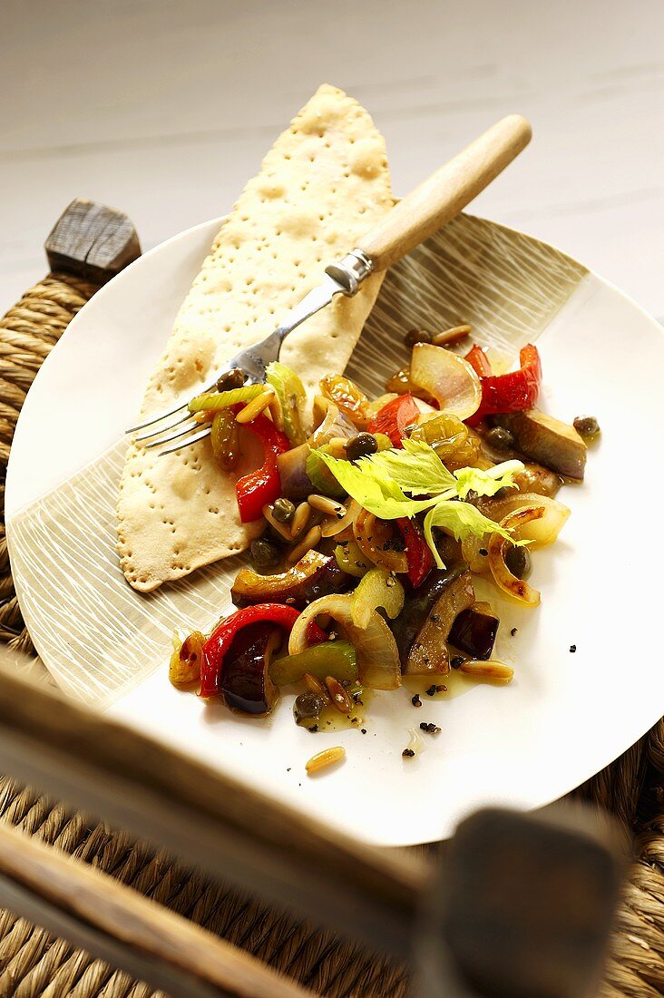 Caponata (sweet and sour vegetable dish), Sicily, Italy