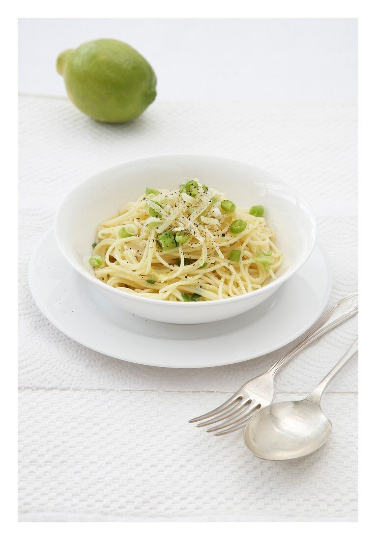 Spaghetti with lemon and Pecorino