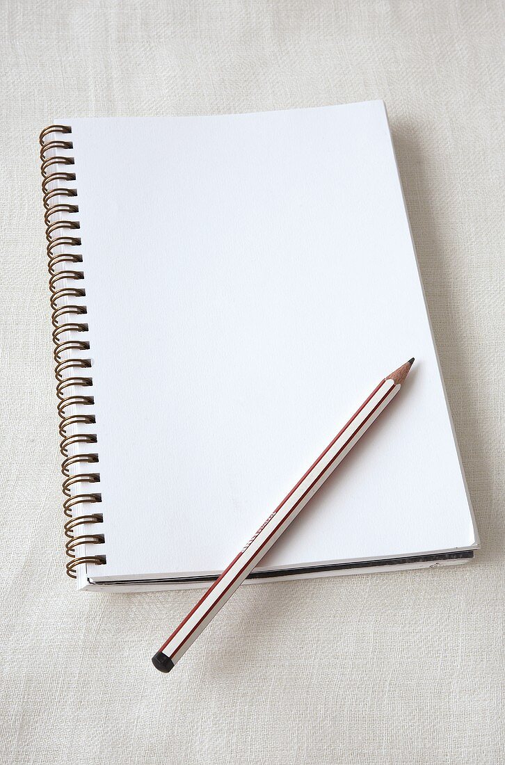 Notebook and pencil