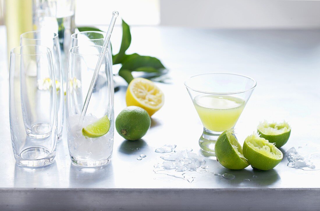 Ingredients for lime drinks