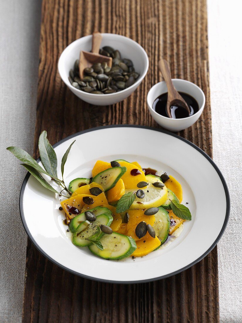 Pumpkin and courgette salad