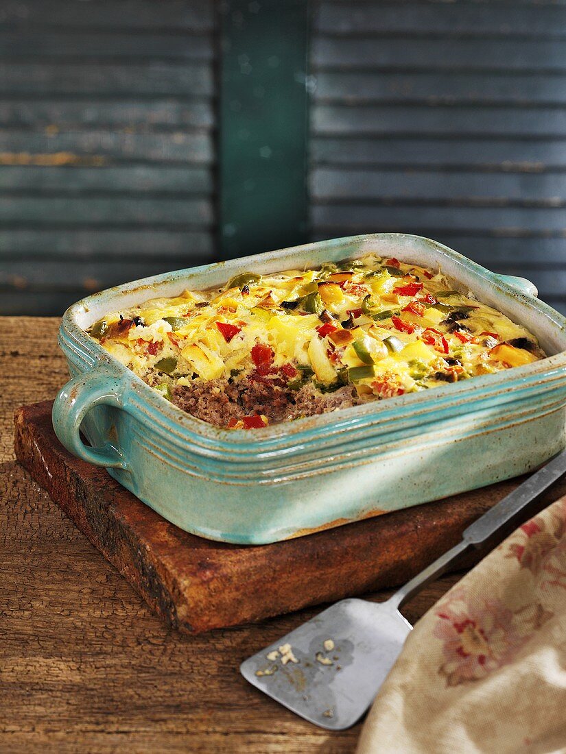 Mince and apple bake in baking dish