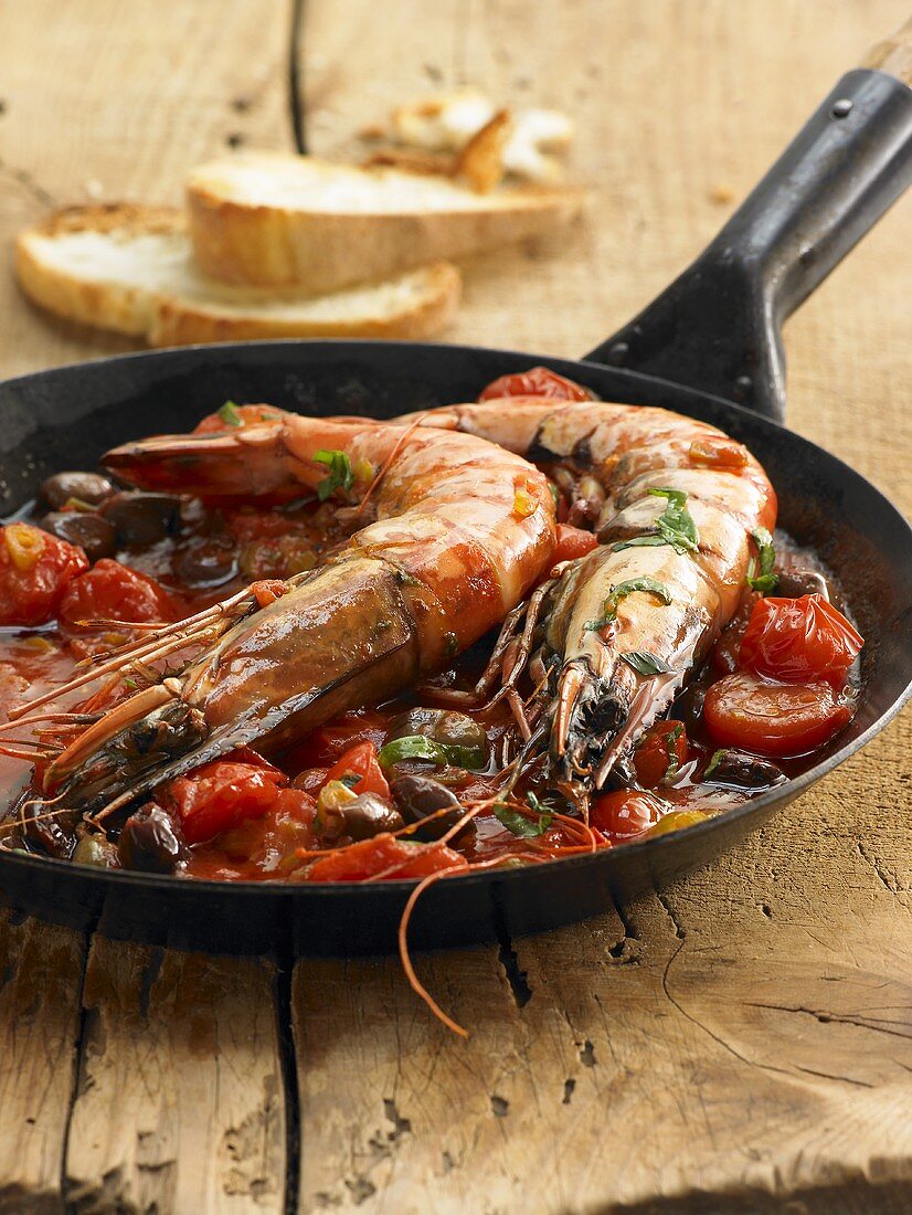 Giant prawns al pomodoro