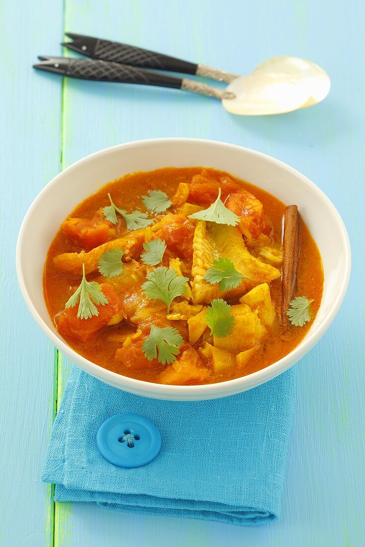 Kabeljau-Tomaten-Curry mit Koriandergrün