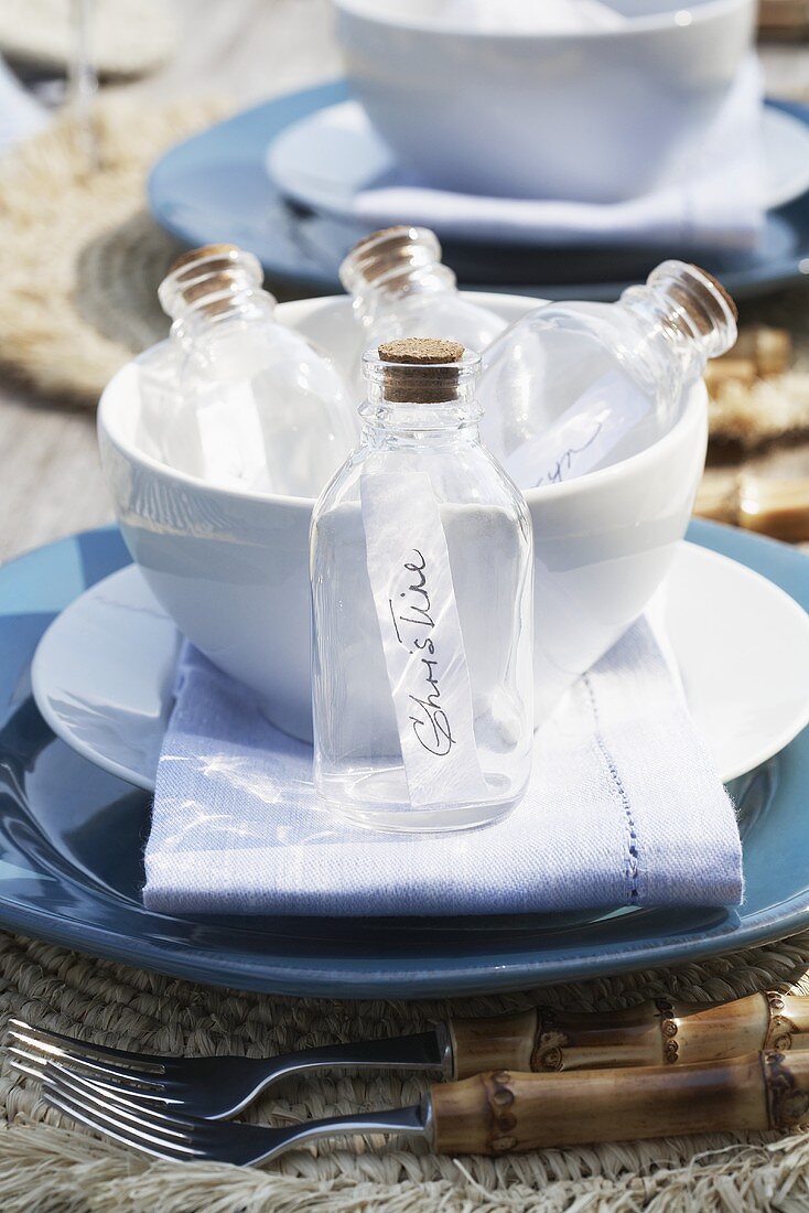 Maritime place setting with place card