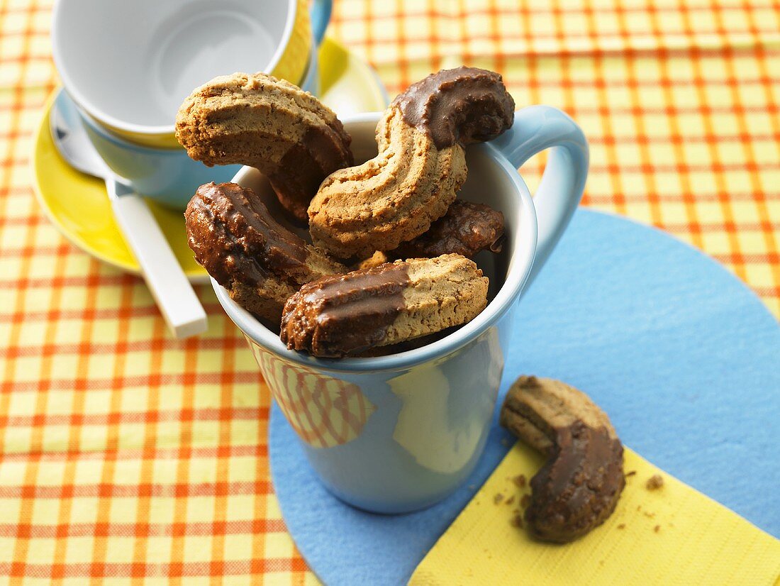 Nutty biscuits with chocolate