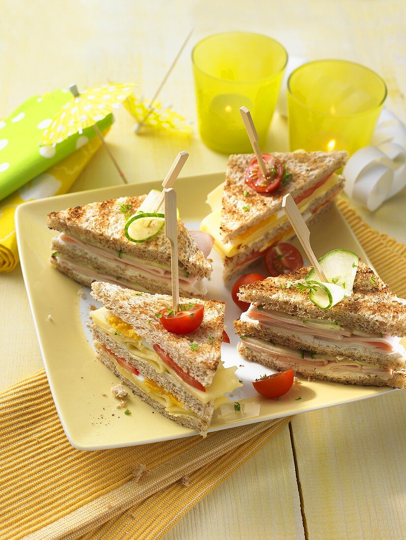 Mini double-decker sandwiches