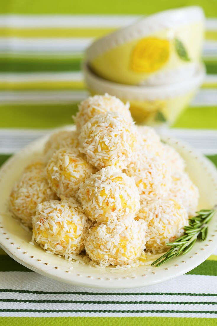 Lemon cream cheese balls with Parmesan