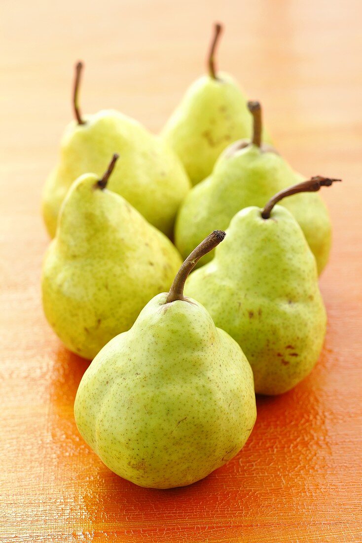 Six green pears