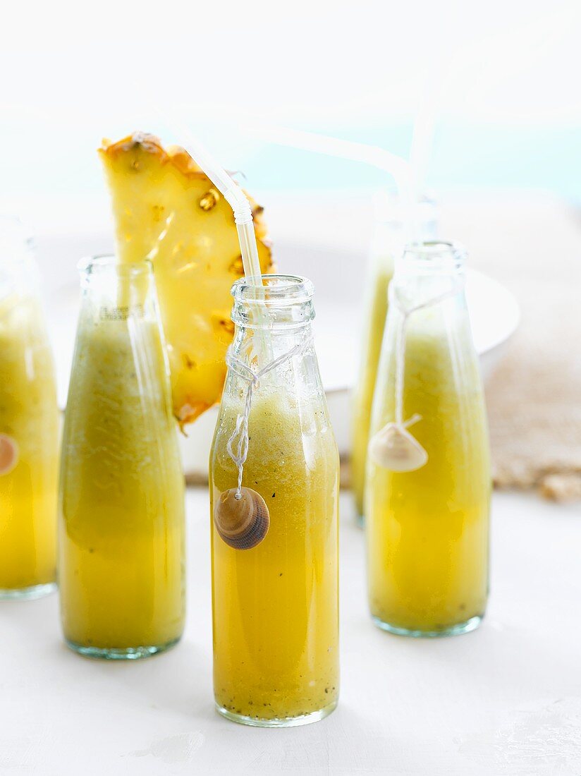 Pineapple drink in bottles