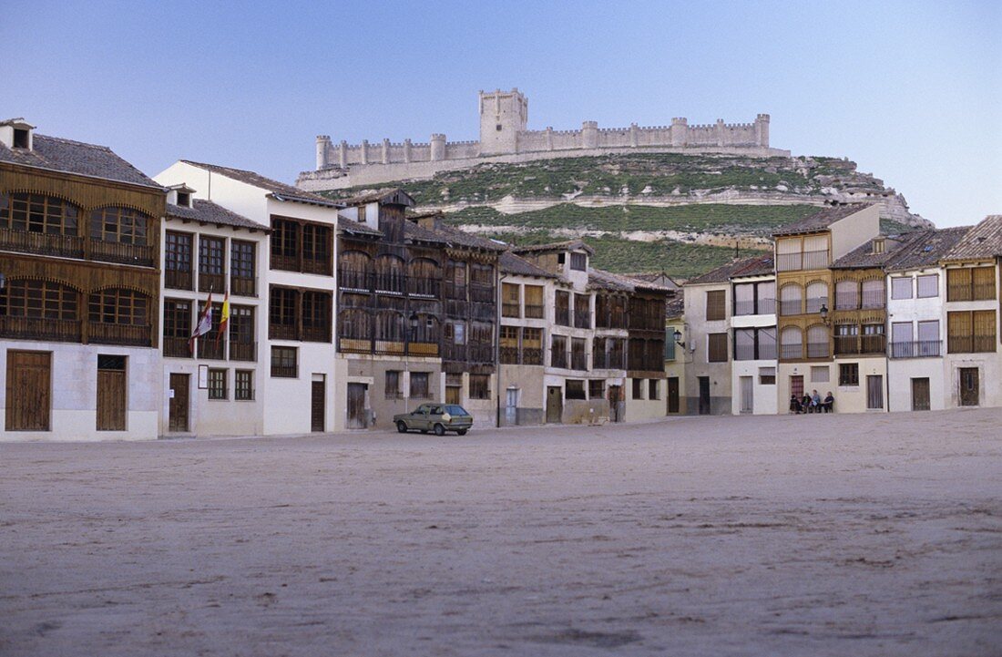 Old village square in Penafiel, Ribera del Duero, Spain