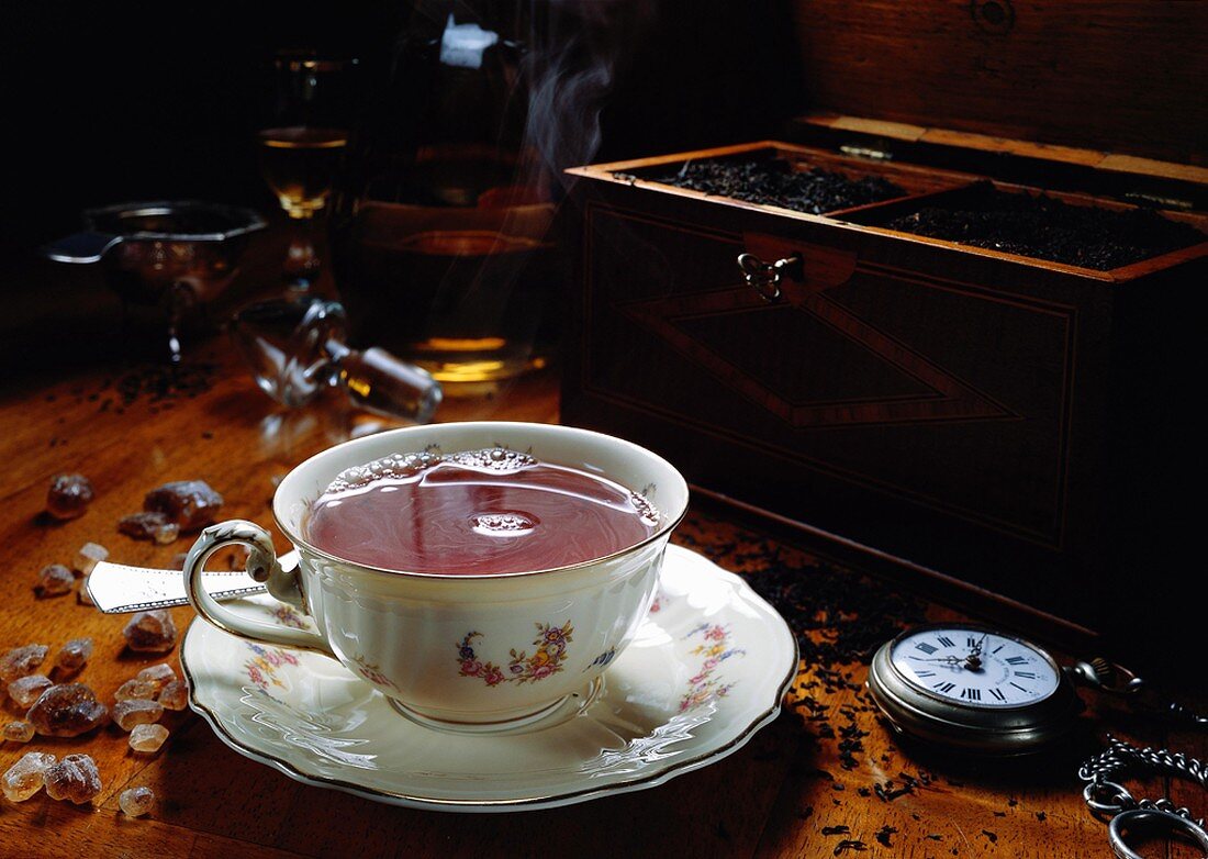 A Steaming Cup Of Tea; Cup and Saucer
