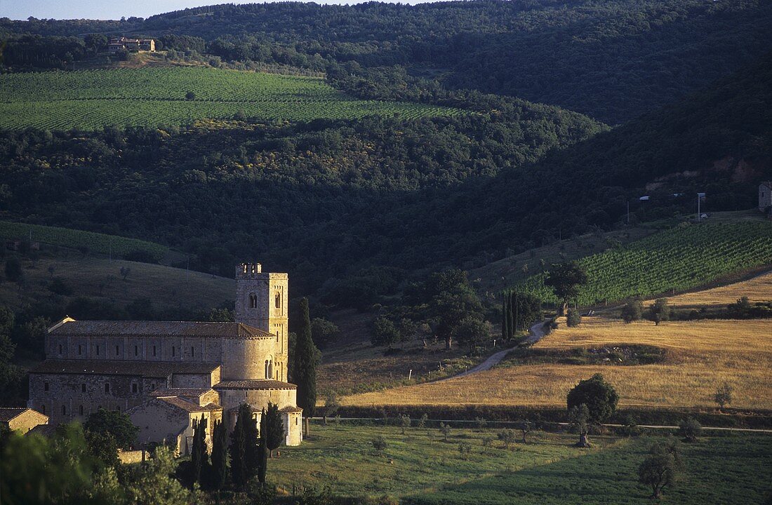 Das Kloster Sant Antimo bei Castelnuovo dell'Abate, Toskana