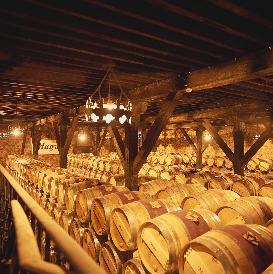 Weinkeller der Bodega Muga, Haro, Rioja, Spanien