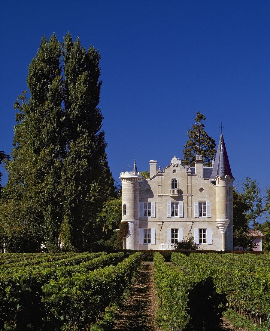 Das Château Kirwan, Cantenac, Gironde, Frankreich